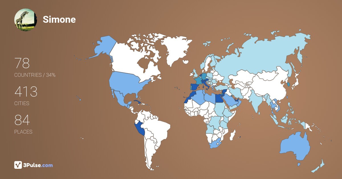 Simone Gislimberti's Travel Map Image