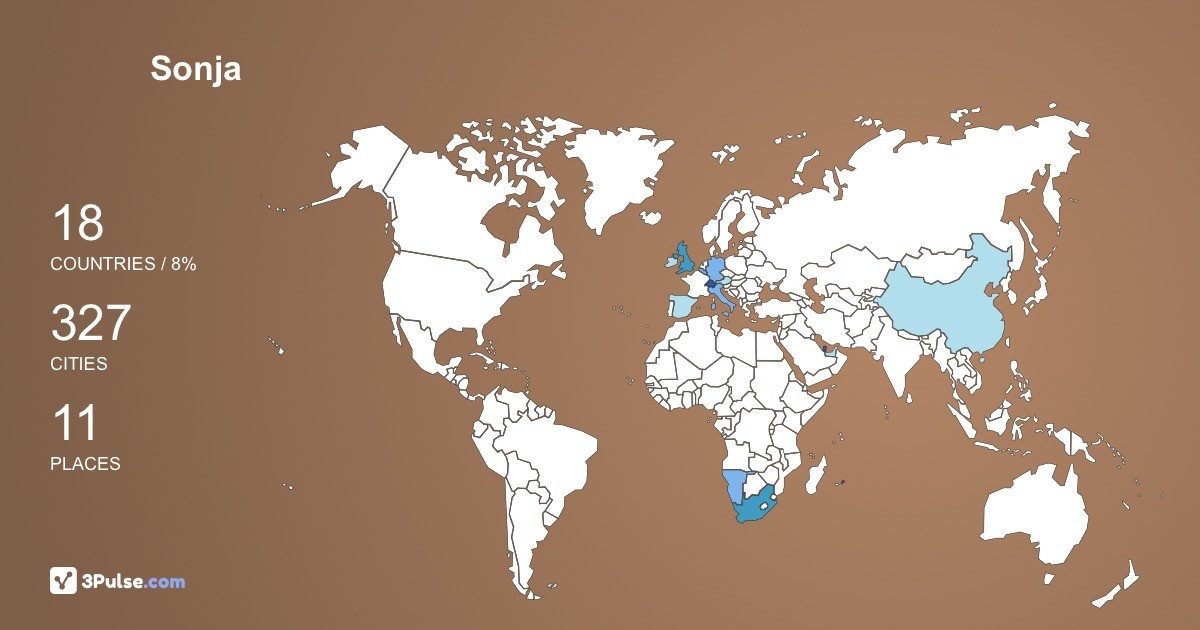 Sonja Mannering's Travel Map Image