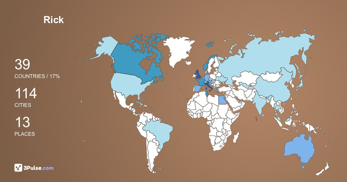 Rick Miglio's Travel Map Image
