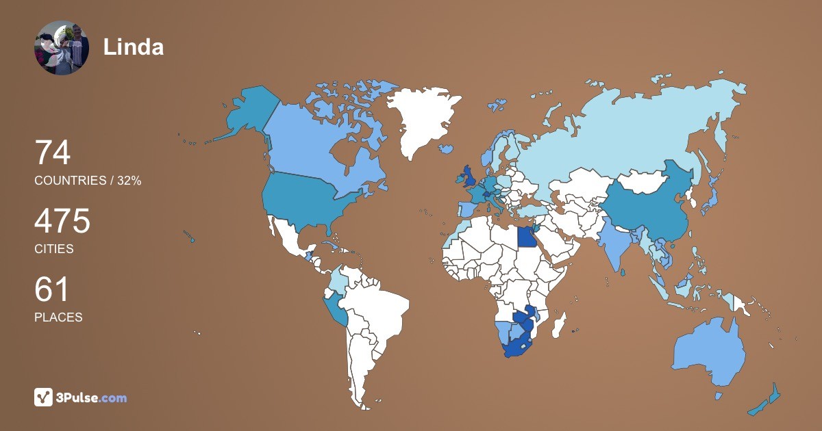 Linda Hogg's Travel Map Image