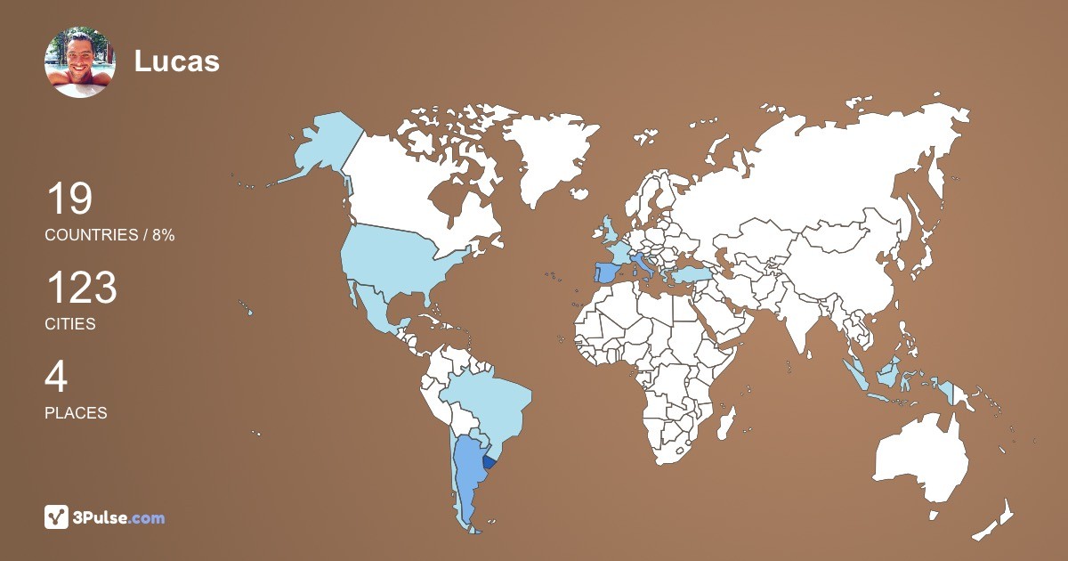 Lucas Vidal's Travel Map Image