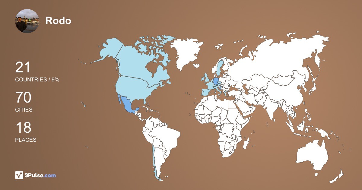Rodo Rod's Travel Map Image