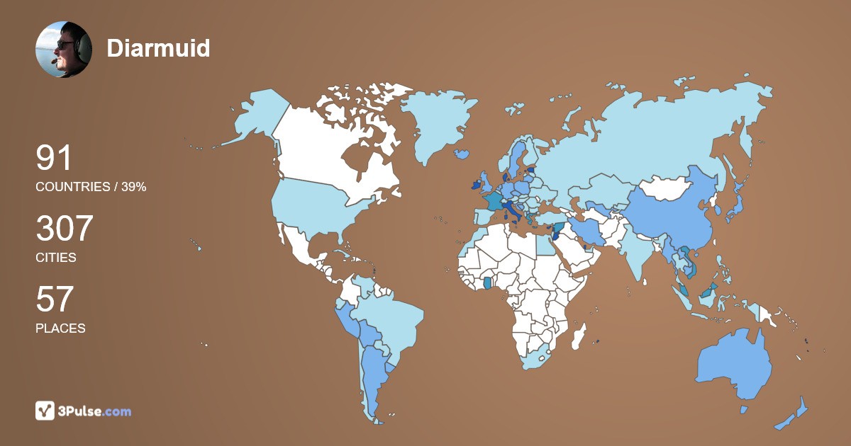 Изображение Карты путешествий Diarmuid Kennan