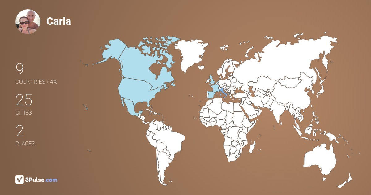 Carla Melis's Travel Map Image