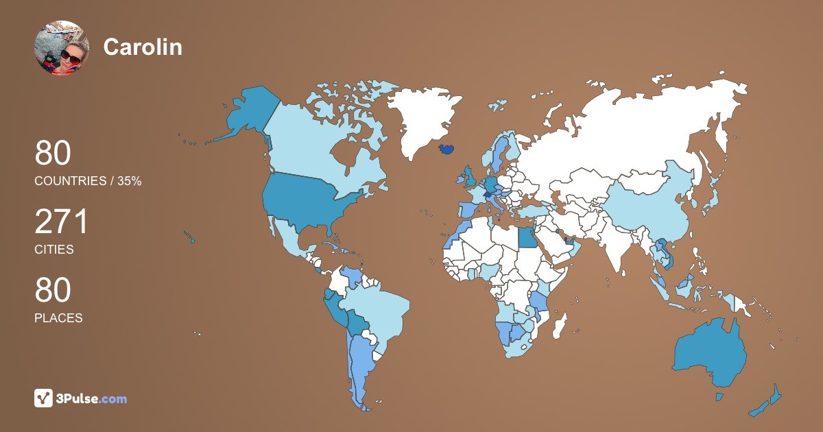 Изображение Карты путешествий Carolin Roth-Wygant