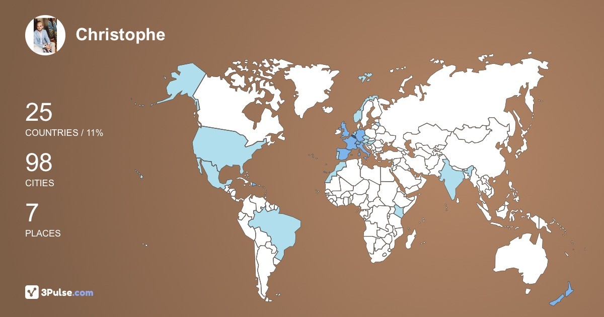 Christophe Remy's Travel Map Image