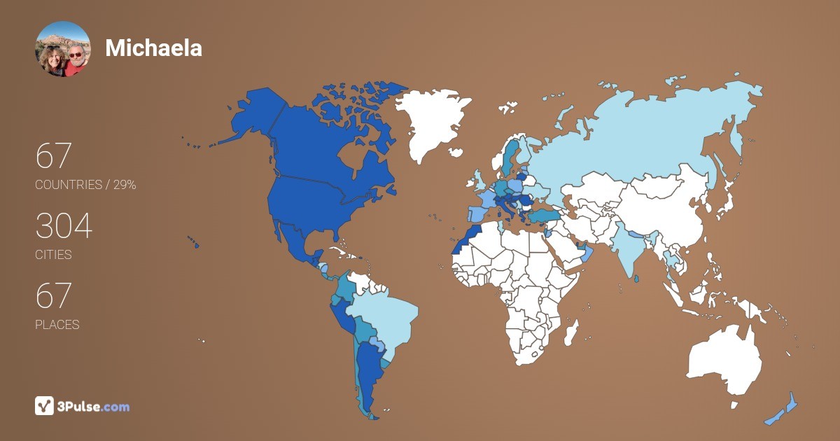Michaela Oberger's Travel Map Image