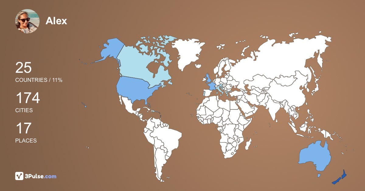 Alex Foster's Travel Map Image