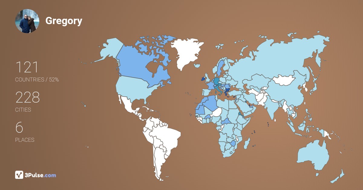 Gregory Tsamis's Travel Map Image