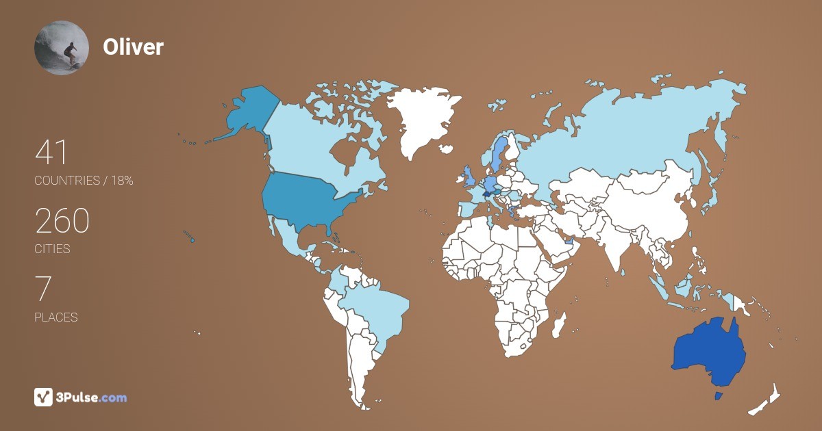 Oliver Bernhard's Travel Map Image