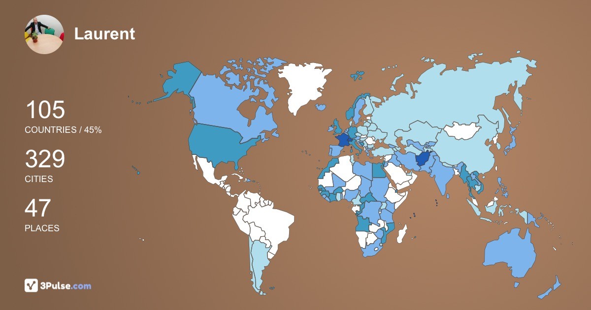 Laurent Corbaz's Travel Map Image