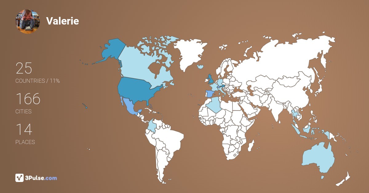 Valerie Lynn's Travel Map Image