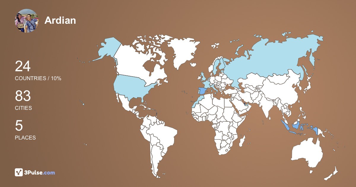 Ardian Tranggono's Travel Map Image