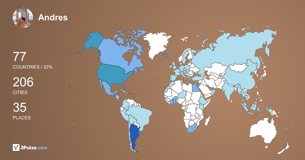 Andres Castelo's Travel Map Image