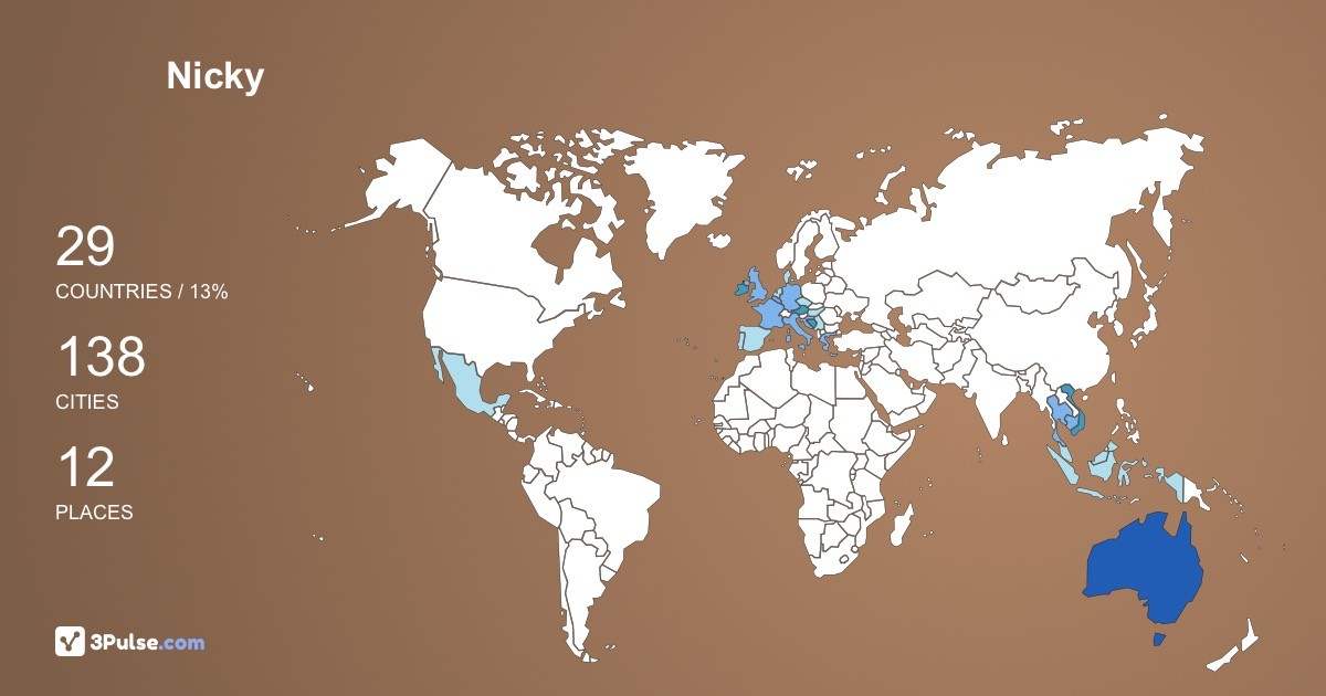 Изображение Карты путешествий Nicky Pearce