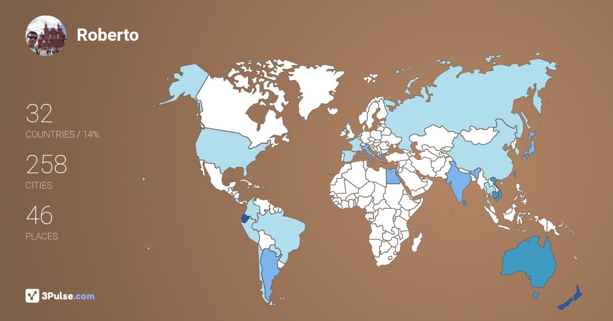 Roberto Torres's Travel Map Image