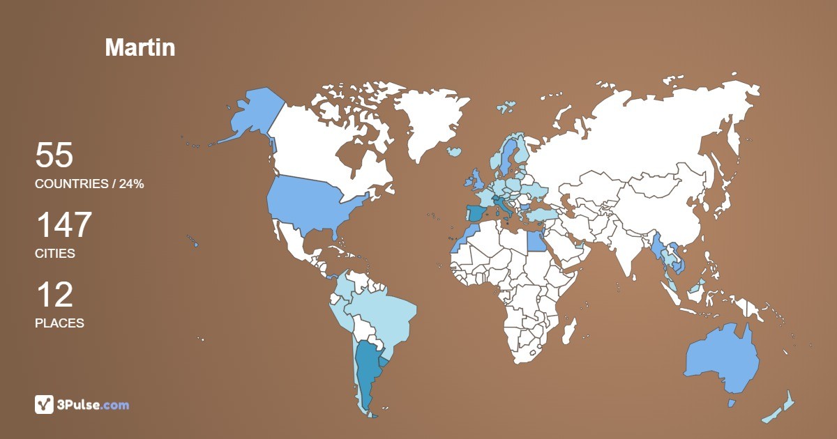 Martin Raices's Travel Map Image