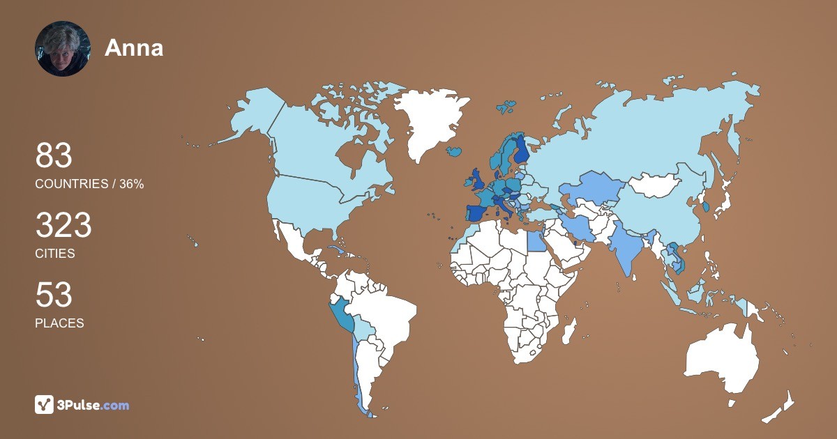 Anna Sandelin's Travel Map Image