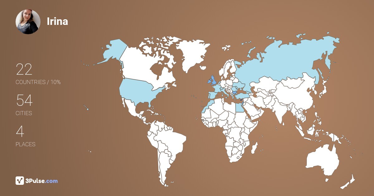 Irina Pechenkina's Travel Map Image