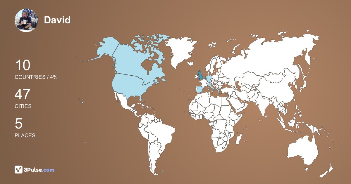 David Scouller's Travel Map Image