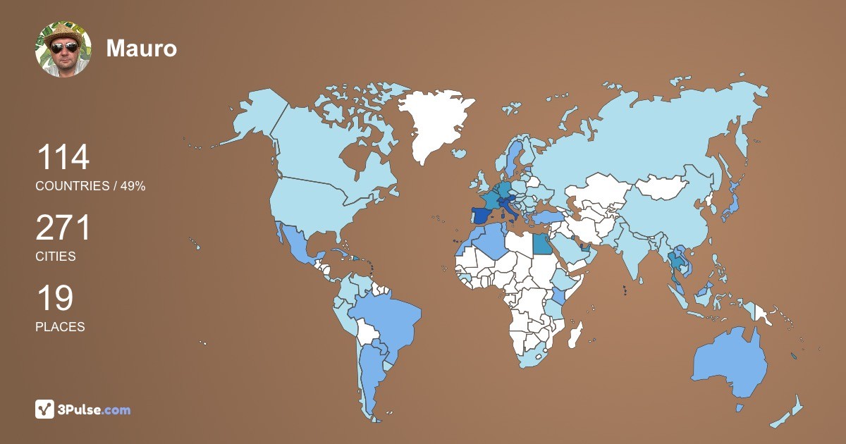 Mauro Quieti's Travel Map Image