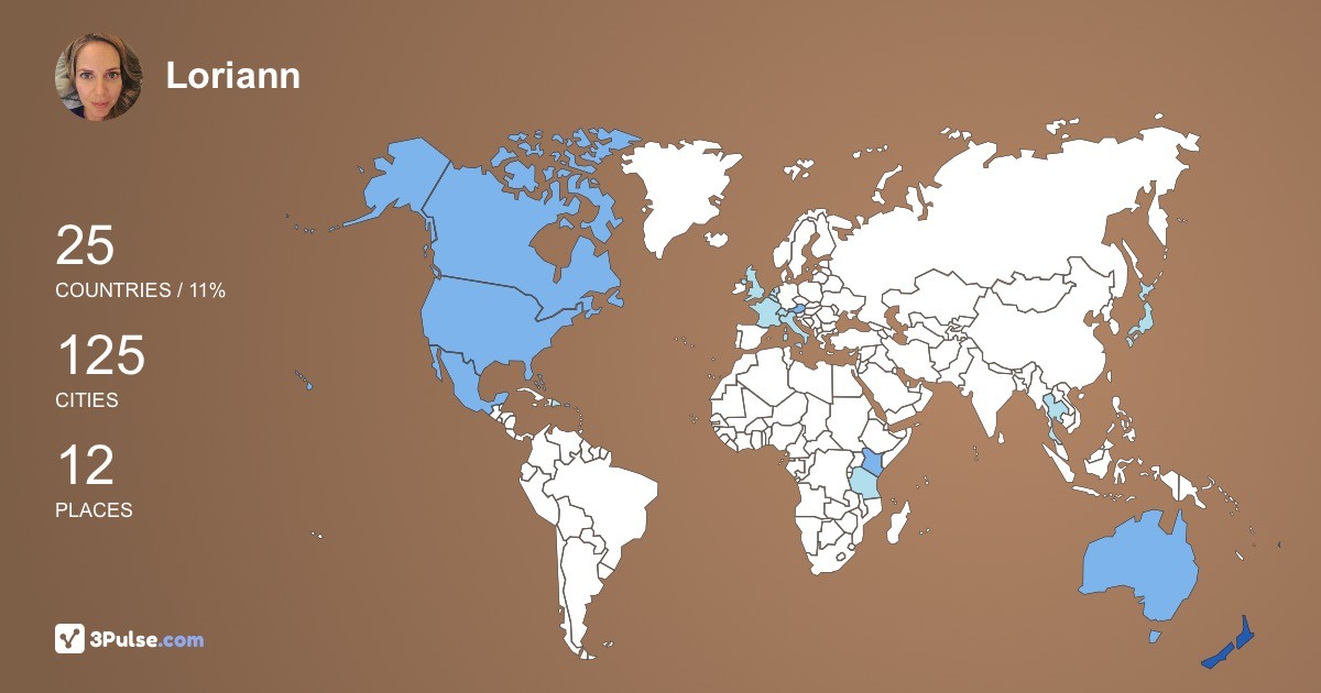 Loriann Pedersen's Travel Map Image