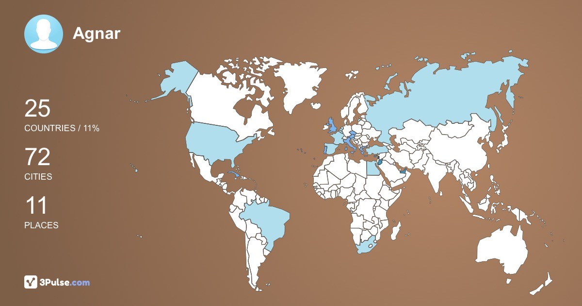 Agnar's Travel Map Image