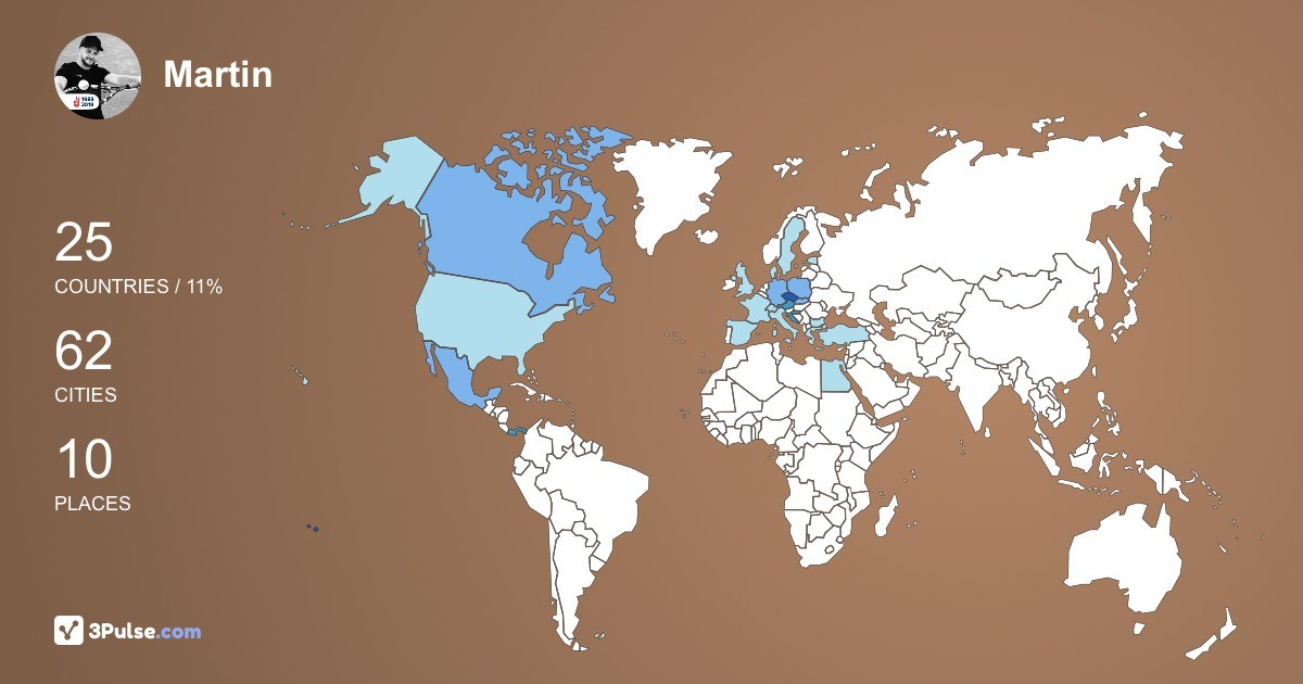 Martin Novotn's Travel Map Image