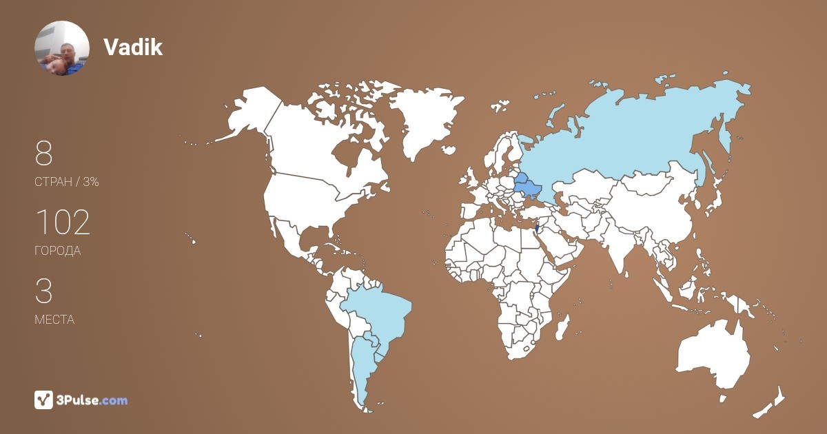 Vadik Linchevskuy's Travel Map Image