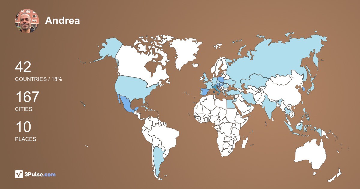Andrea Zerbini's Travel Map Image