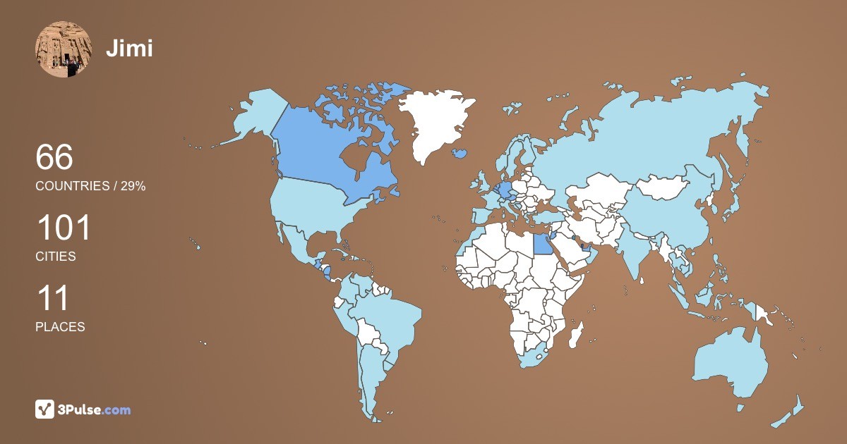 Jimi Lanza's Travel Map Image