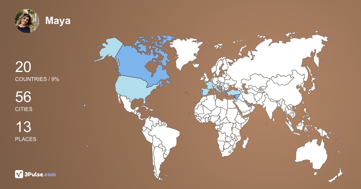 Maya Bk's Travel Map Image