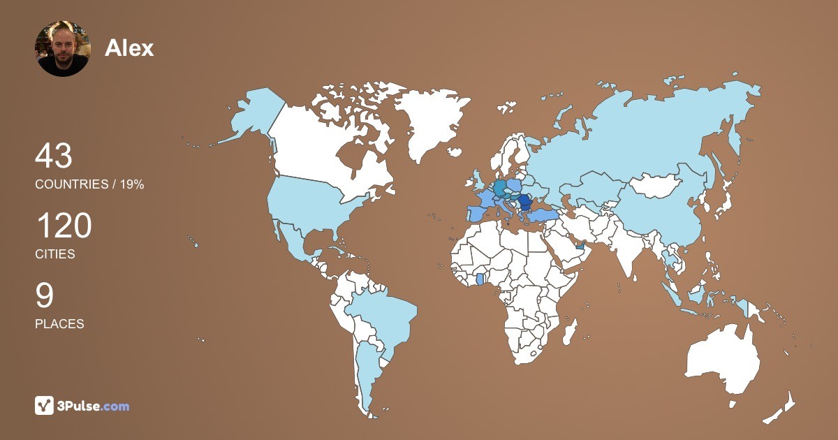 Alex Chirita's Travel Map Image