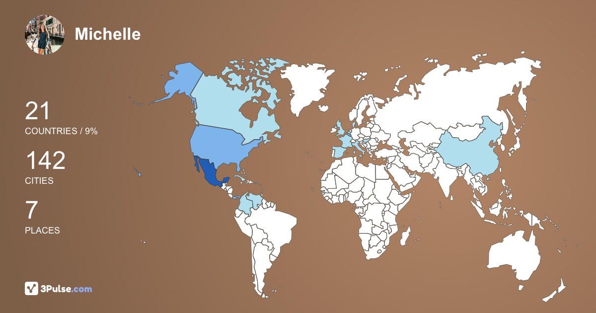 Michelle Driessen's Travel Map Image