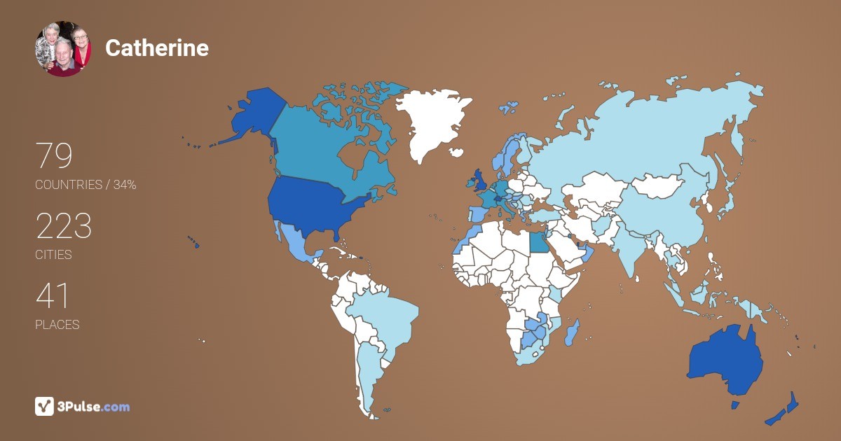 Catherine Adams's Travel Map Image