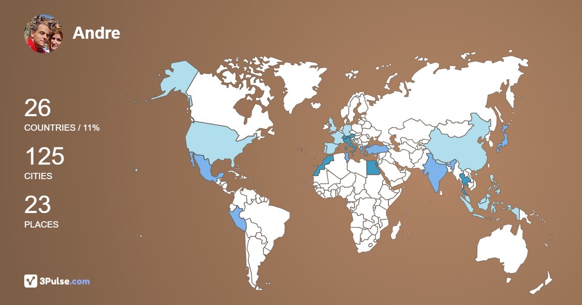 Andre Moller's Travel Map Image