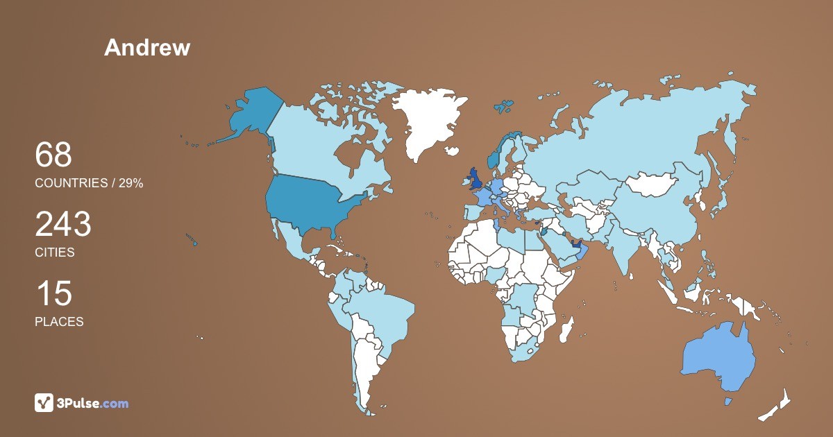 Andrew George's Travel Map Image
