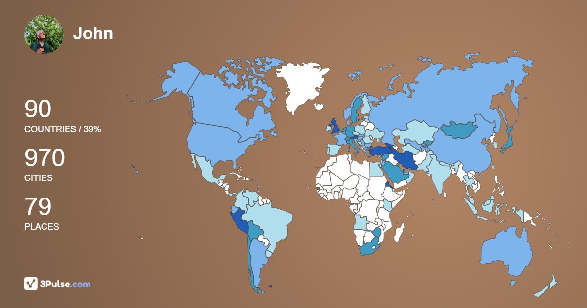 Изображение Карты путешествий John Ingham