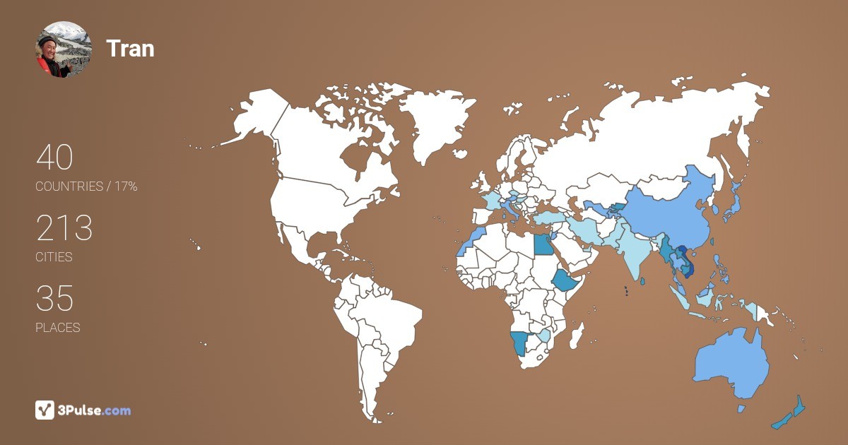 Tran Phu's Travel Map Image