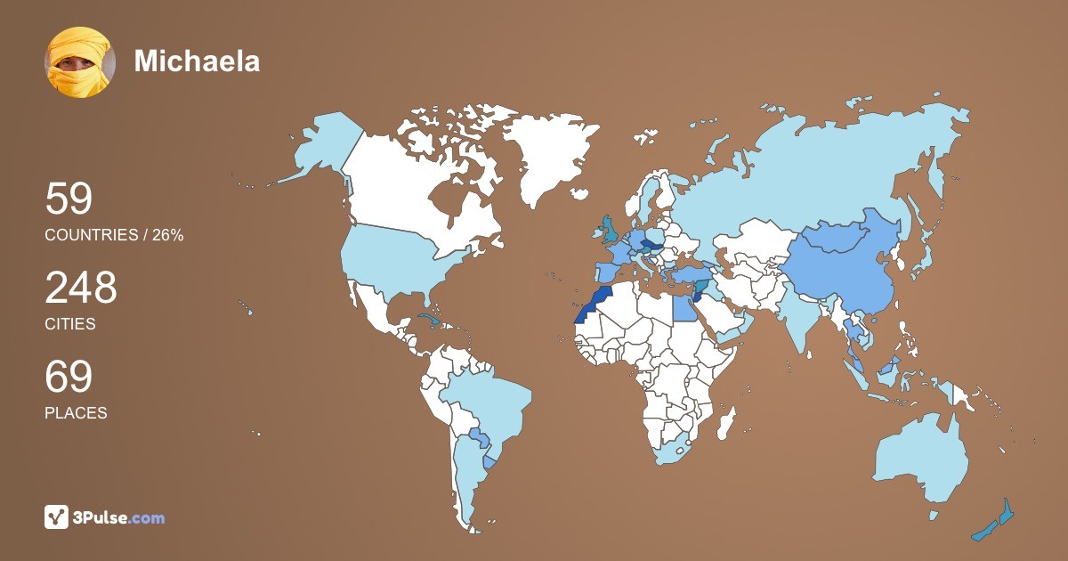 Michaela Jankechova's Travel Map Image