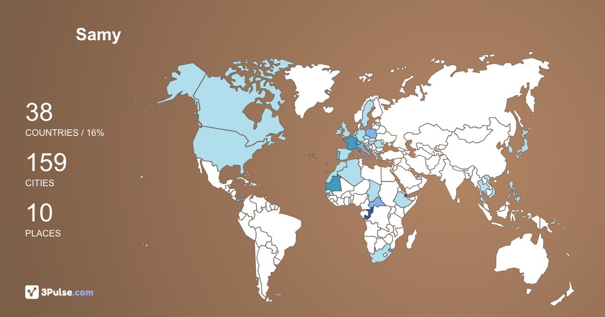 Samy Masetto's Travel Map Image