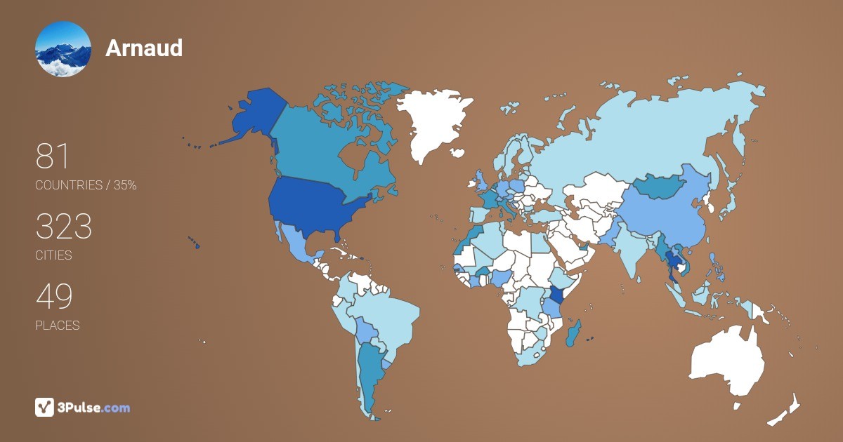 Изображение Карты путешествий Arnaud Ventura