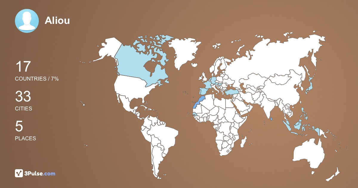 Aliou's Travel Map Image