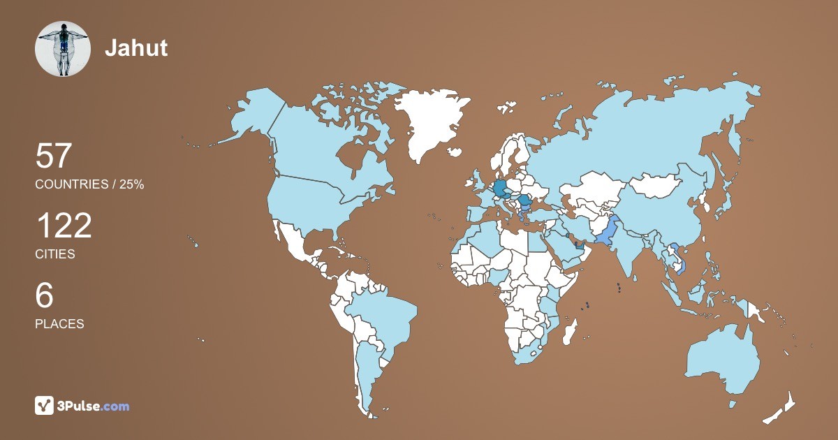 Jahut Endada's Travel Map Image