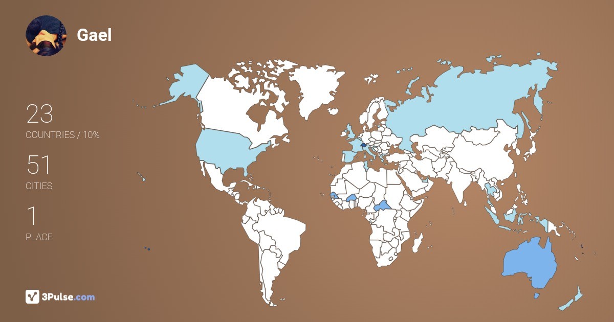 Gael Leduc's Travel Map Image