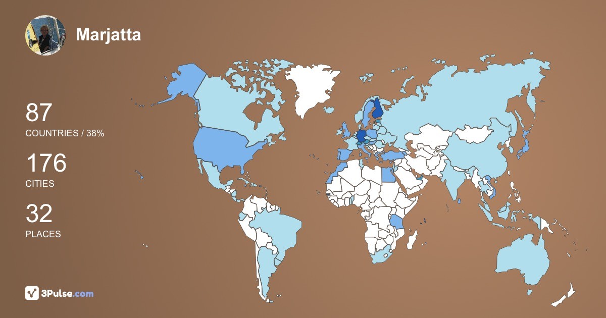 Marjatta Ahtiainen's Travel Map Image
