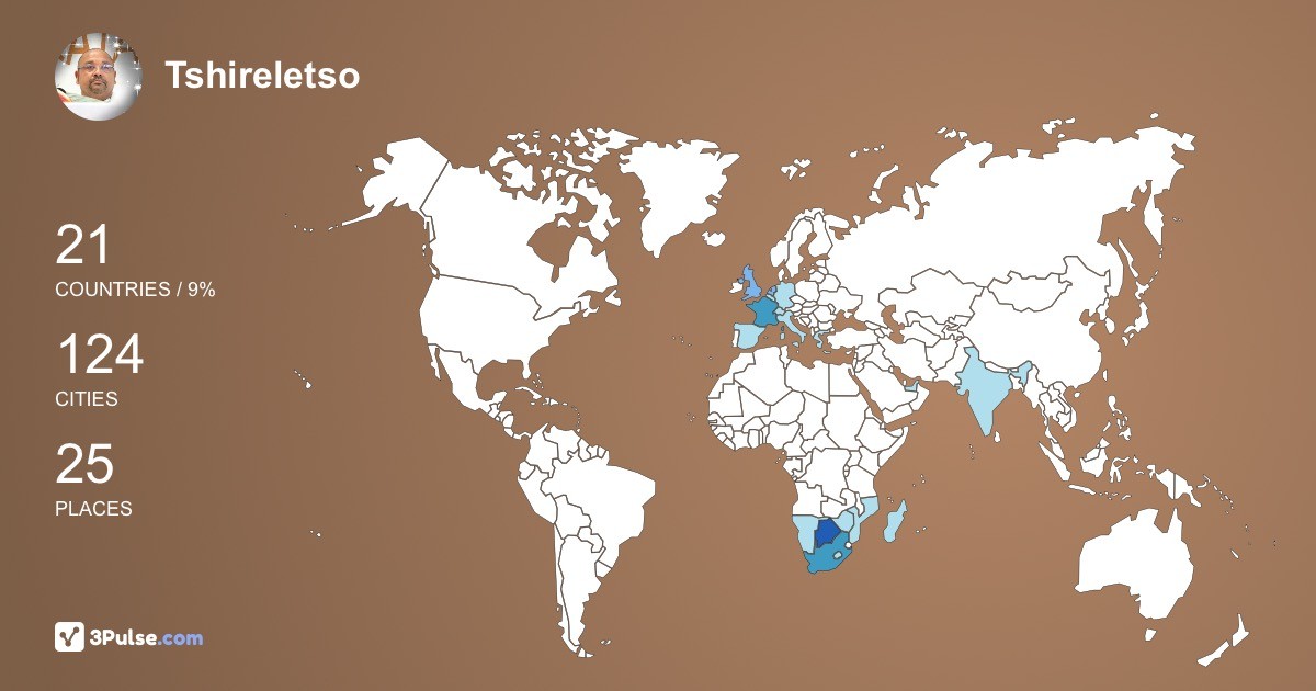 Изображение Карты путешествий Tshireletso Tlhabiwa