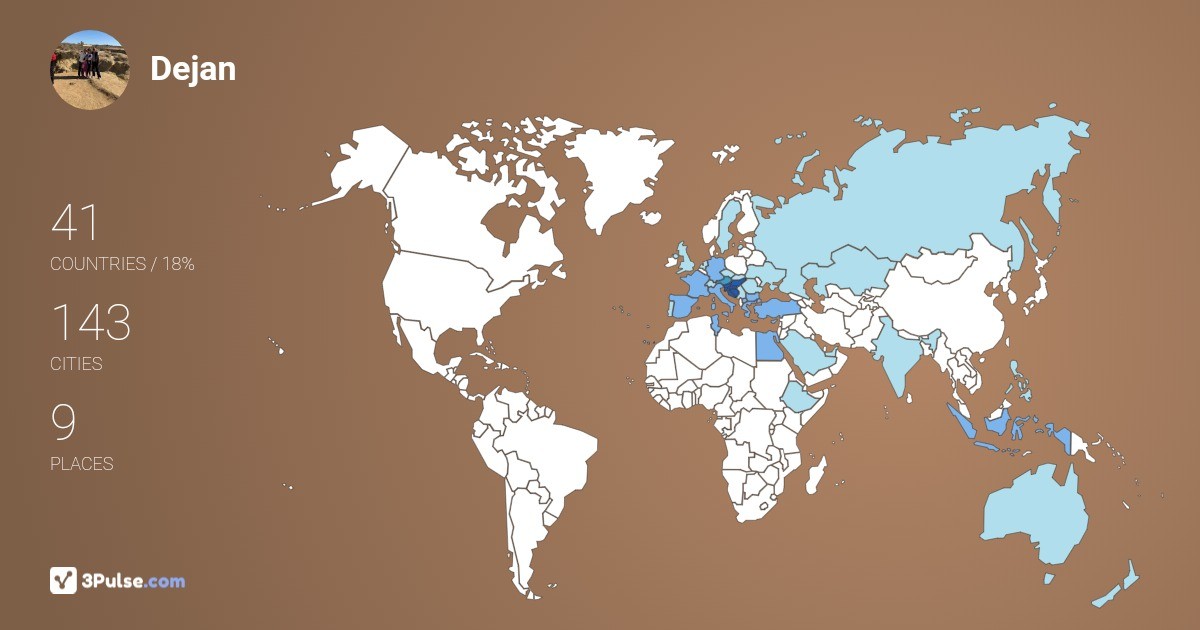 Dejan Jovovic's Travel Map Image