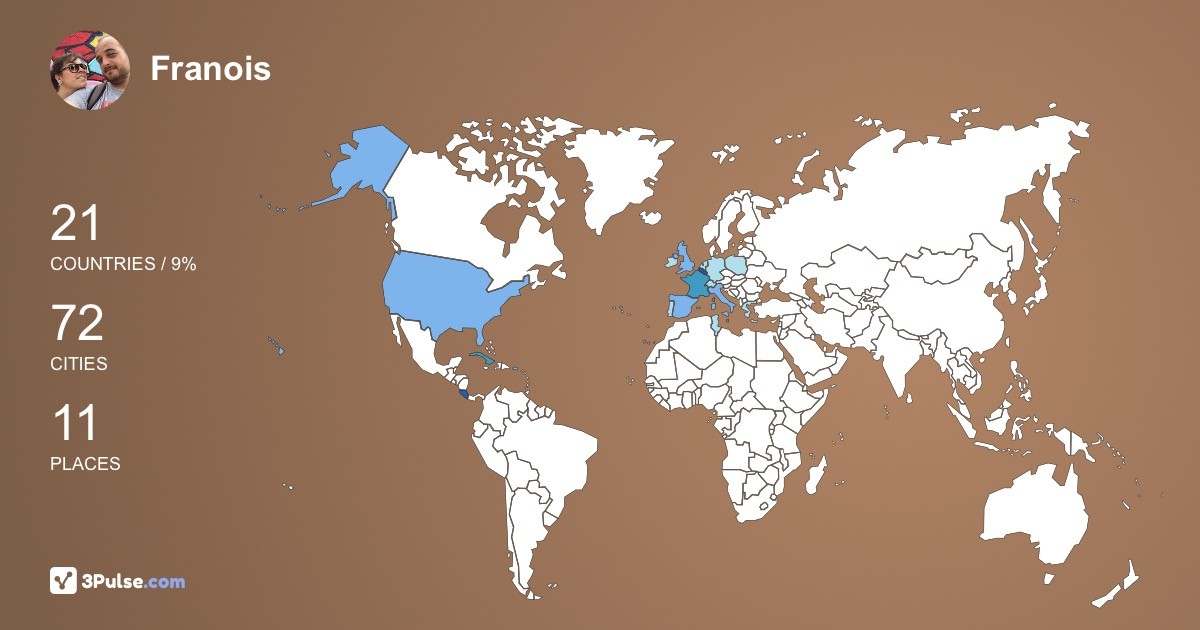 Franois Foulart's Travel Map Image