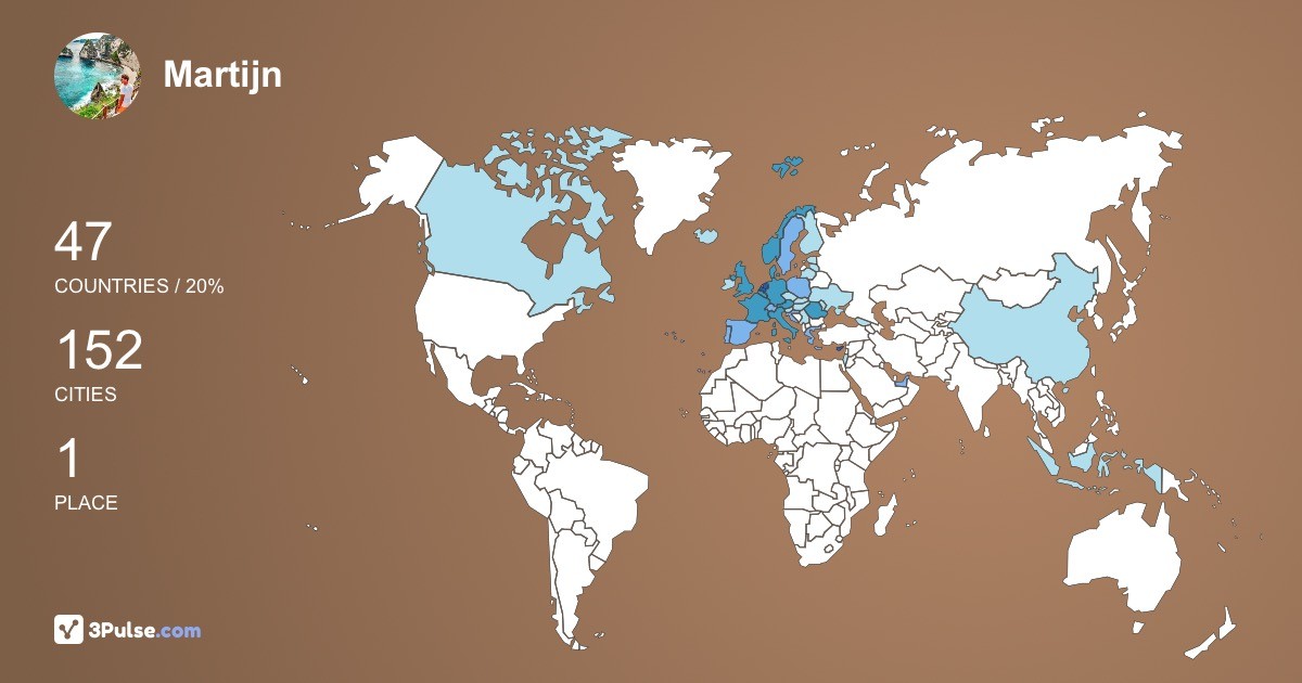 Martijn van-Dam's Travel Map Image